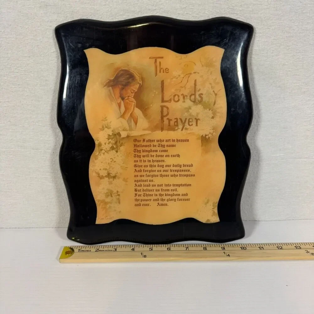 DenCraft The Lords Prayer Vintage Wall Plaque Plaque Religious Decor 12x11